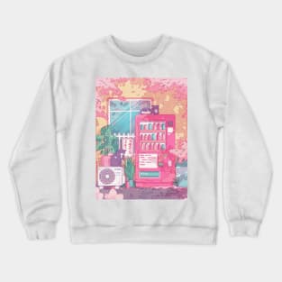 The stray cats, wending machine and pink cherry blossom Crewneck Sweatshirt